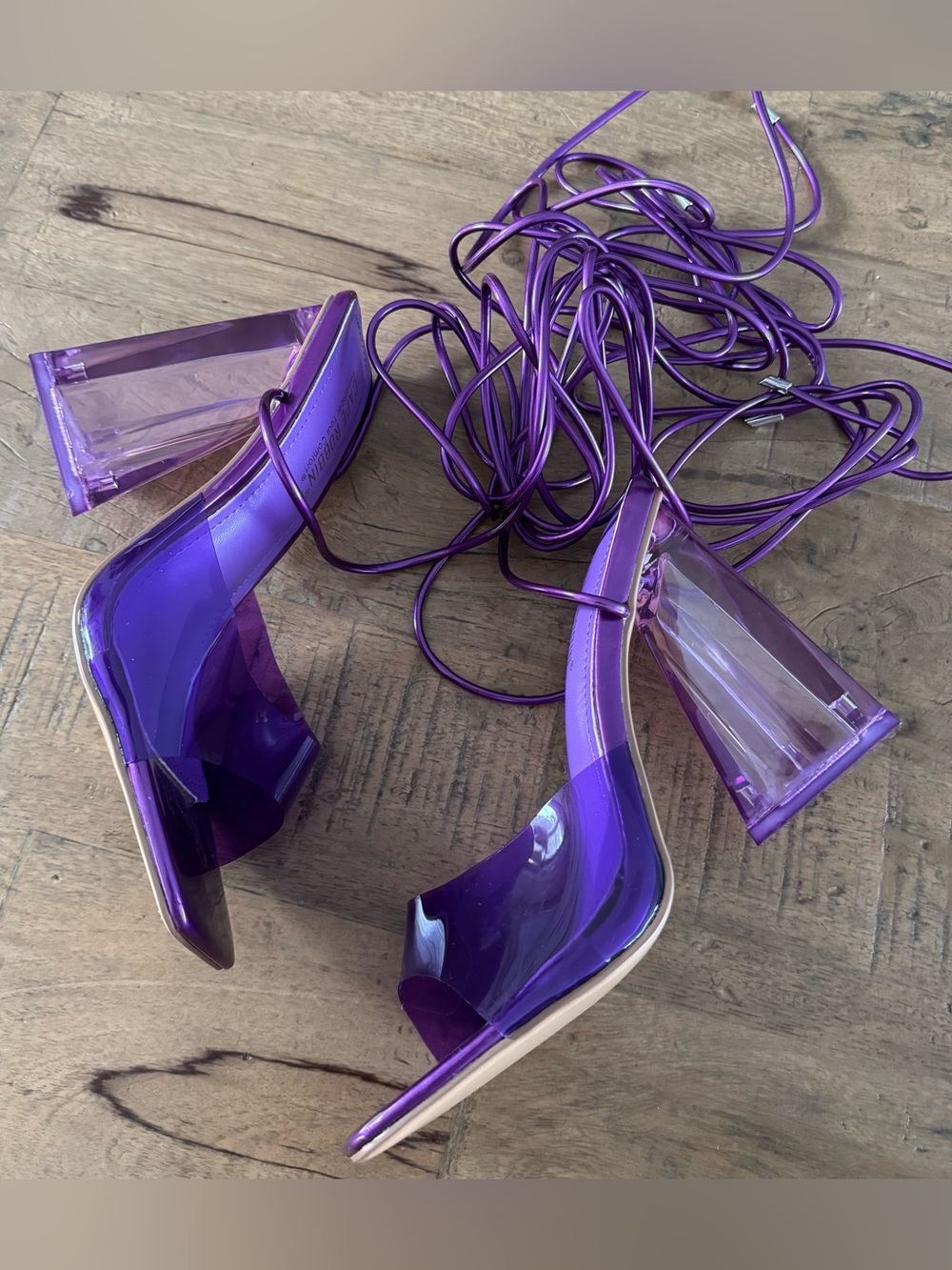 Purple Clear-Strap High Heel Sandals - Women - Picture 6 of 8